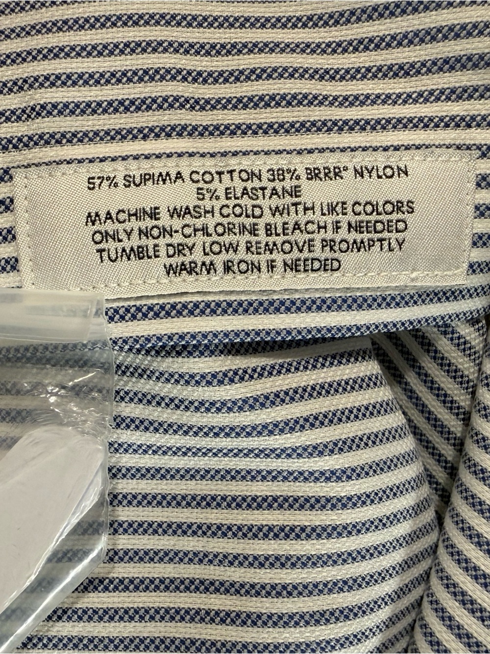 Cremieux Men’s 17/36 Classic Fit Blue White Stripe Supima brrr Stretch Shirt - Picture 3 of 6